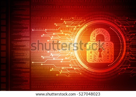 Security concept: Lock on digital screen, contrast, 3d render