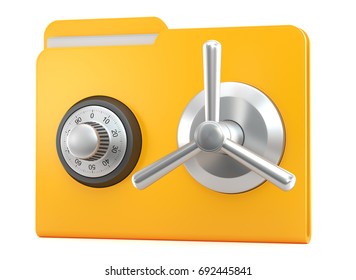 Security folder. 3d render illustration.