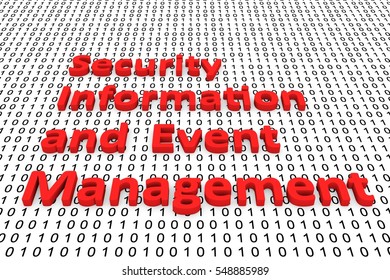 Security Information And Event Management In The Form Of Binary Code, 3D Illustration