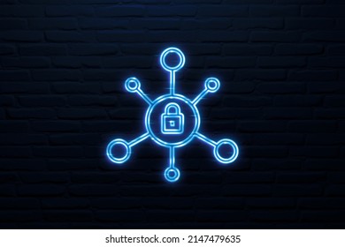 Security Information And Event Management (SIEM) Icon Neon Style
