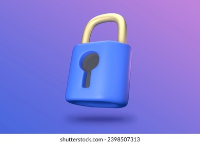 security lock 3d render office business financial icon