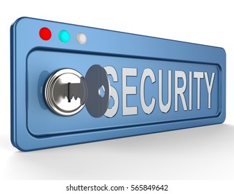 Security Lock And Key Shows Internet Encryption 3d Illustration