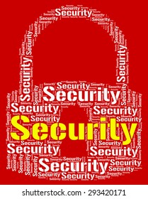 Security Lock Representing Forbidden Words And Encryption