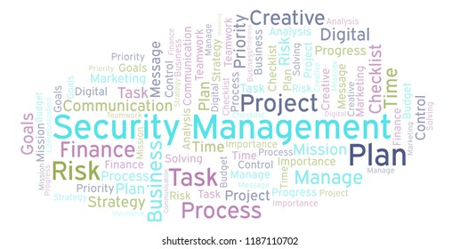 Security Management word cloud, made with text only.