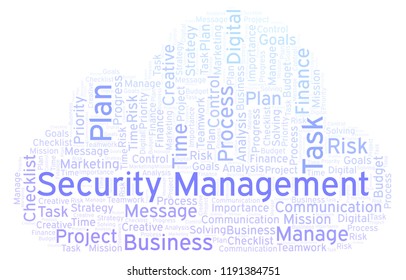 Security Management word cloud, made with text only.
