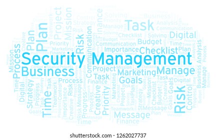 Security Management word cloud, made with text only.