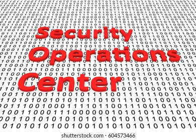 Security Operations Center In The Form Of Binary Code, 3D Illustration