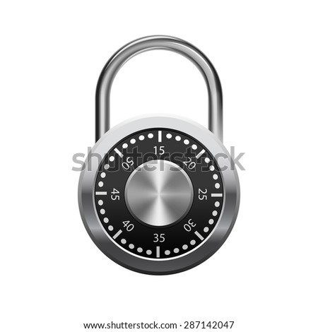 Security padlock isolated
