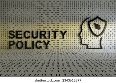 SECURITY POLICY concept text sunlight 3D illustration