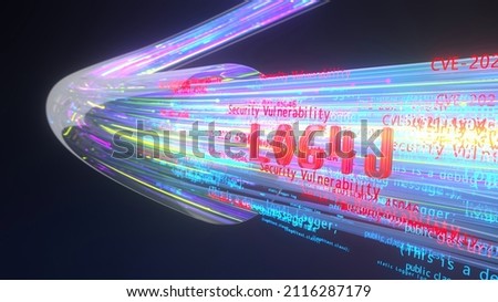 Security vulnerability Log4J detected. 3d illustration.