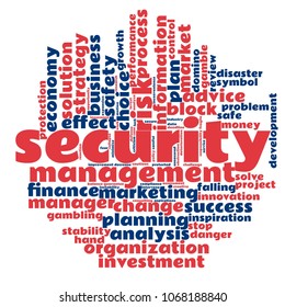 Security word cloud concept on white background, 3d rendering.