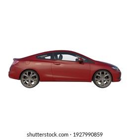 Sedan Car City Tourism Transport 2- Lateral Side View White Background 3D Rendering Ilustracion 3D