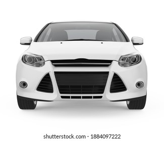 Sedan Car Isolated (front View). 3D Rendering