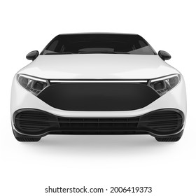 Sedan Car Isolated (front view). 3D rendering