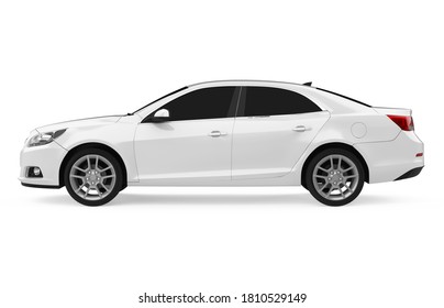 Sedan Car Isolated (side view). 3D rendering - Shutterstock ID 1810529149