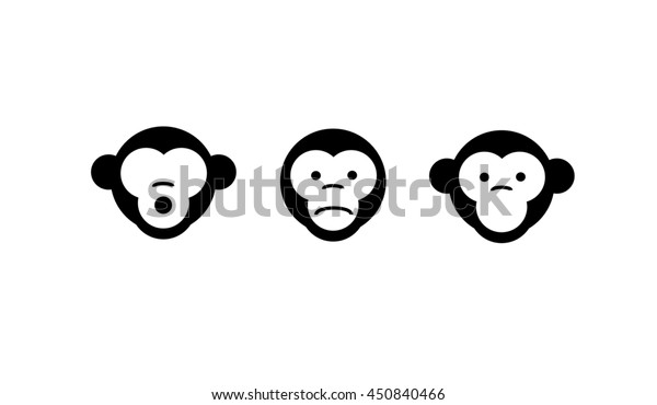 See no evil, hear no evil, speak no evil.\
illustration. three\
monkeys\
