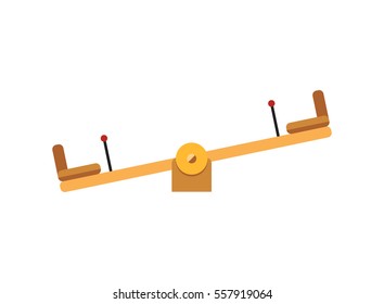 See Saw Isolated On White Background.  Illustration