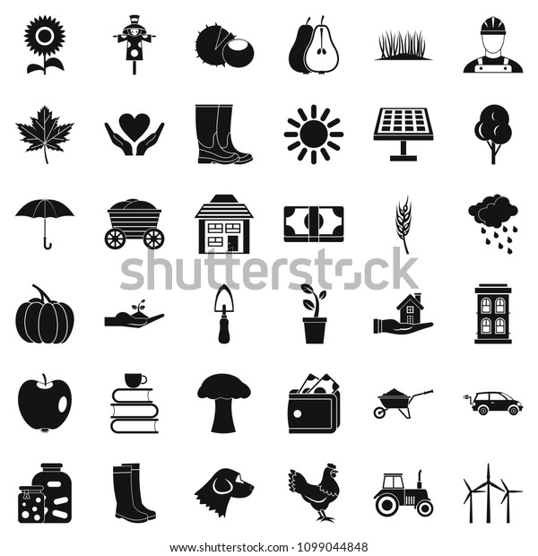Seed icons set. Simple style of 36 seed icons\
for web isolated on white\
background