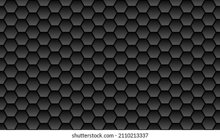 Seemless Decorative Honeycomb Background Texture Black Grey