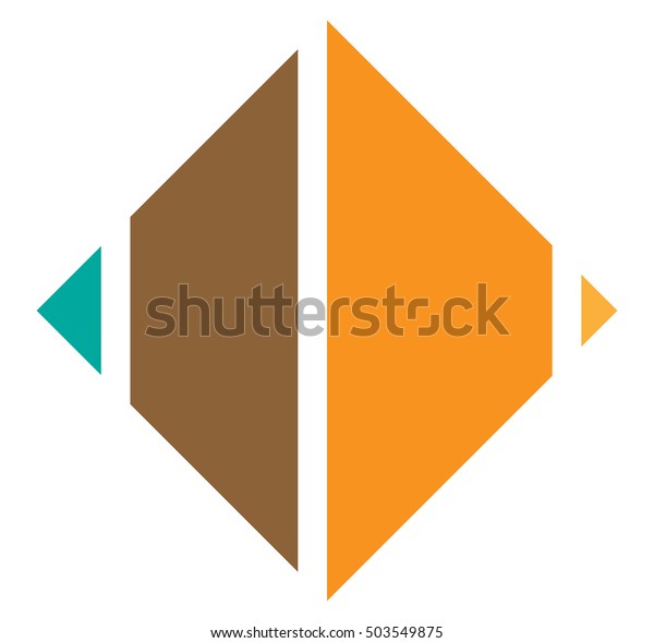 Segmented\
square icon, logo shape. Square cut in\
fourth.