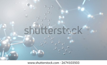 seladelpar molecular structure, 3d model molecule, ppar-delta receptor agonist structural chemical formula view from a microscope