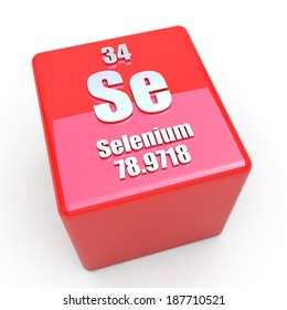 Selenium Symbol On Glossy Red Cube