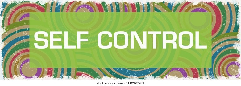 Self Control Text Written Over Colorful Stock Illustration 2110392983