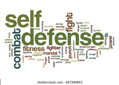 Self Defense Word Cloud Concept