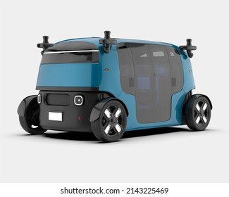 Self Driving  Car Isolated On Background. 3d Rendering - Illustration