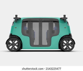 Self Driving  Car Isolated On Background. 3d Rendering - Illustration