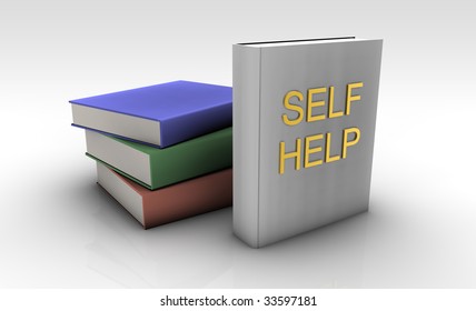 Self Help Books On A White Background