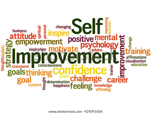 self-improvement-word-cloud-concept-on-stock-illustration-429091606