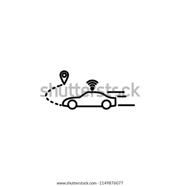 self-propelling car icon. Element of intelligence\
icon for mobile concept and web apps. Thin line self-propelling car\
icon can be used for web and\
mobile