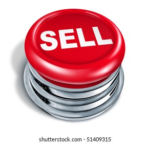 Sell Button Isolated On White Background