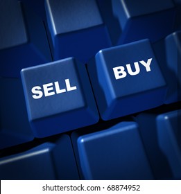 Sell Buy Stocks Trading Business Symbol Financial Investing Selling Buying Equities Computer Keyboard Key IT Support Select