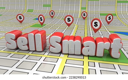 Sell Smart Small Business Home Listing Locations For Sale 3d Illustration - Powered by Shutterstock