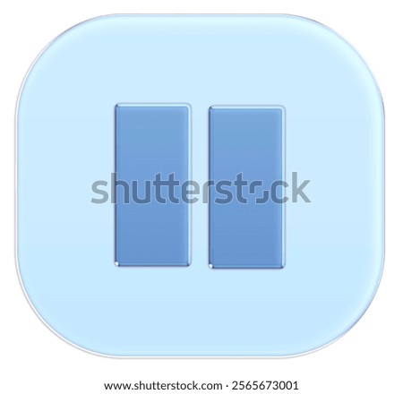 Semi transparent glass pause button illustration. Semi-transparent glass effect that can be used in design