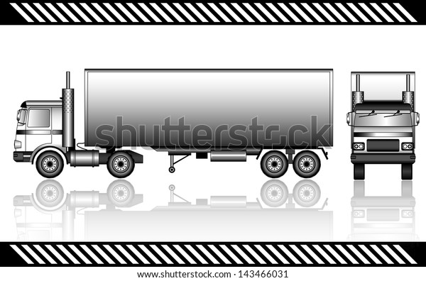 Semi truck,\
isolated