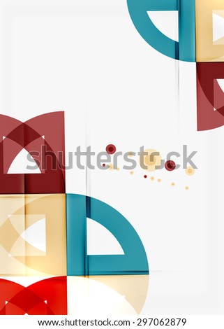 Semicircle triangle pattern. Abstract mosaic background, online presentation website element or mobile app cover 
