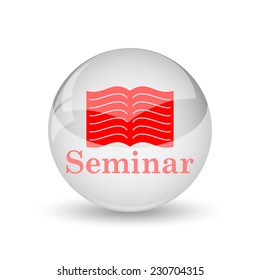 Seminar icon. Internet button on white background. 