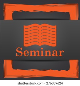 Seminar icon. Internet button on grey background. 
