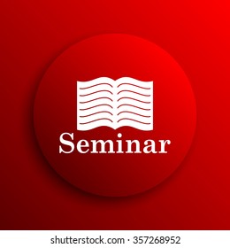 Seminar icon. Internet button on white background.