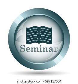 Seminar icon. Internet button on white background. 