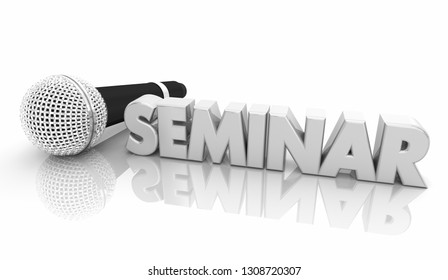 Seminar Microphone Speaker Session Event Word 3d Illustration