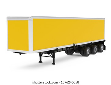 Semi-Trailer Box Isolated. 3D rendering