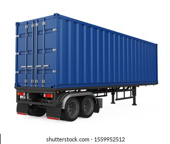 Semi-Trailer Container Isolated. 3D rendering