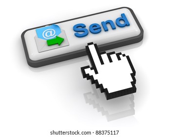 Send e mail button with computer hand cursor - Shutterstock ID 88375117