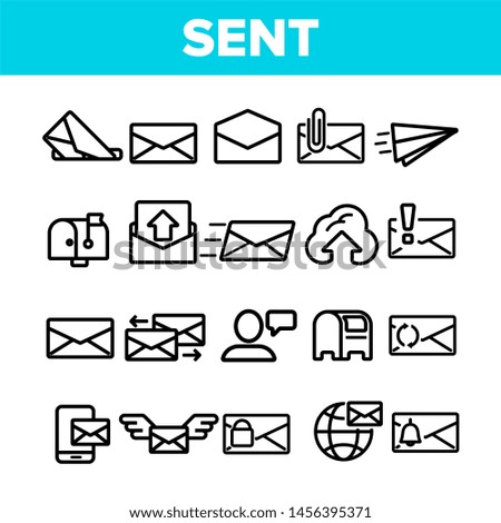 Send Message Linear Icons Set. Send Email Thin Line Contour Symbols Pack. Online Communication Pictograms Collection. Internet Correspondence. Paper Plane, Envelope Outline Illustrations