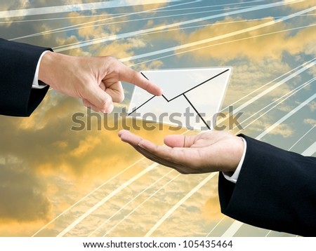Send and recieve mail with nice cloudy sky