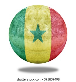 Senegal Flag Pattern On Stone Circle Shape Texture